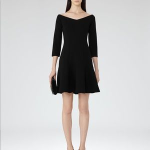 Reiss Kitty Off The Shoulder Black Dress